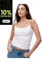 Camisilla Slim Algodón Blanca Mujer Blanco de Gef