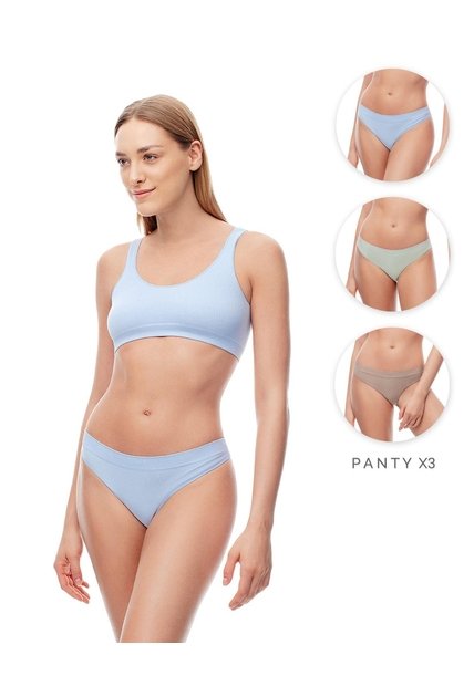 Panty Cachetero Seamless Tiro Medio X3unds Surtido Mujer Multicolor