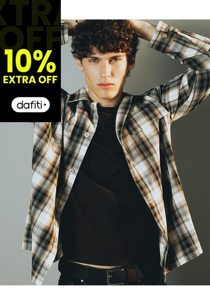 Camisa Oversize Habana Cuadros Hombre Marron