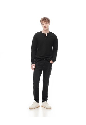 Jean Skinny Negro Hombre Azul Gef