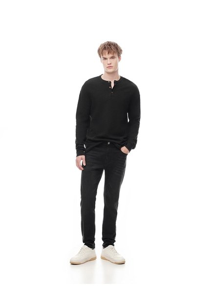 Jean Skinny Negro Hombre Azul