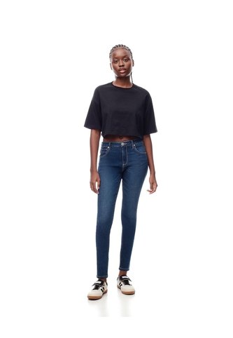 Jean Súper Skinny Tiro Medio índigo Oscuro Mujer Azul Oscuro Gef