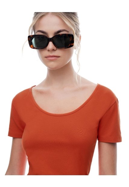 Camiseta Regular Uso 2 En 1 Naranja Mujer Naranja