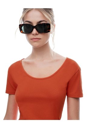 Camiseta Regular Uso 2 En 1 Naranja Mujer Naranja