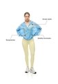 Chaqueta Rompevientos Oversize Azul Mujer Azul de Gef