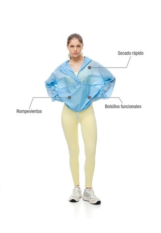 Chaqueta Rompevientos Oversize Azul Mujer Azul Gef
