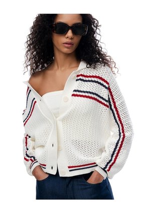 Suéter Regular Rayas Blanco Mujer Blanco