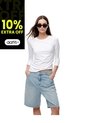 Camibuzo Slim Algodón Blanca Mujer Blanco de Gef