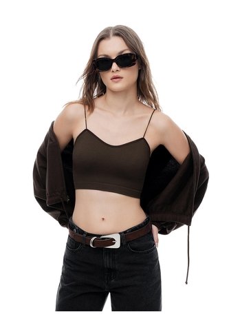 Crop Top Seamless Chocolate Mujer Chocolate Gef