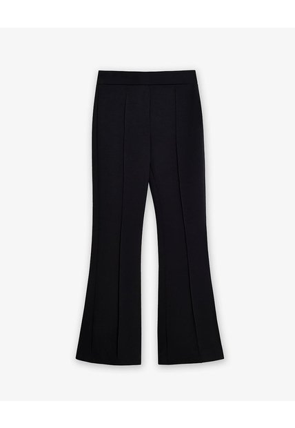 Pantalón Tiro Medio Bota Campana Negro Mujer Negro