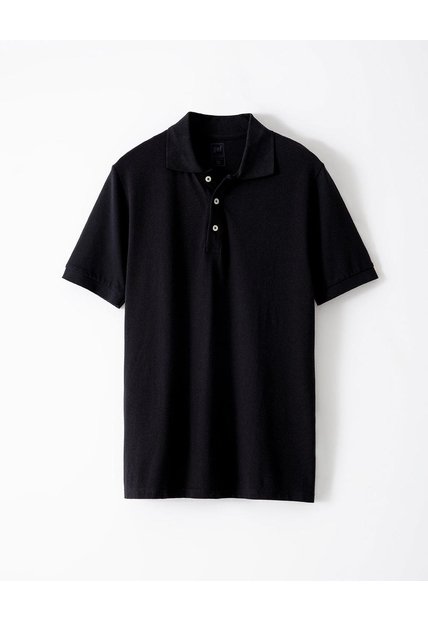 Polo Slim Algodón Negra Hombre Negro