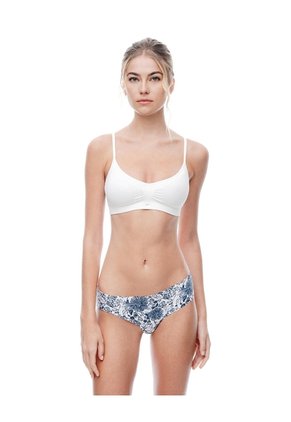Panty Cachetero Tiro Medio Invisible Estampado Mujer Azul
