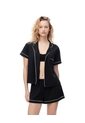 Camisa + Short De Pijama Algodón Negro Mujer Negro de Gef