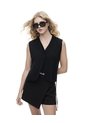 Chaleco Regular Rib Negro Mujer Negro de Gef