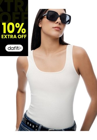 Camiseta Manga Sisa Slim Rib Algodón Blanca Mujer Blanco Gef
