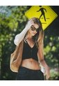 Crop Top Halter Slim Seamless Negro Mujer Negro de Gef