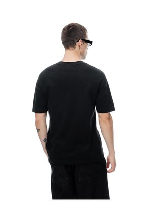 Camiseta Regular Algodón Negra Hombre Negro