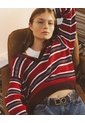 Suéter Tipo Polo Rayas Mujer Rojo de Gef