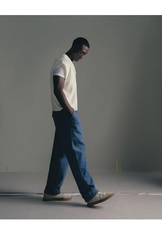 Pantalón Chino Drill Algodón Azul Hombre Azul Gef