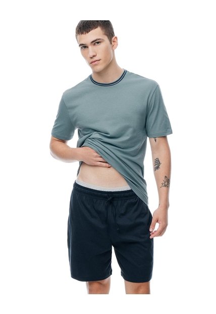 Camiseta + Bermuda De Pijama Algodón Verde Hombre Verde