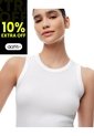 Camiseta Esqueleto Slim Rib Algodón Blanca Mujer Blanco de Gef