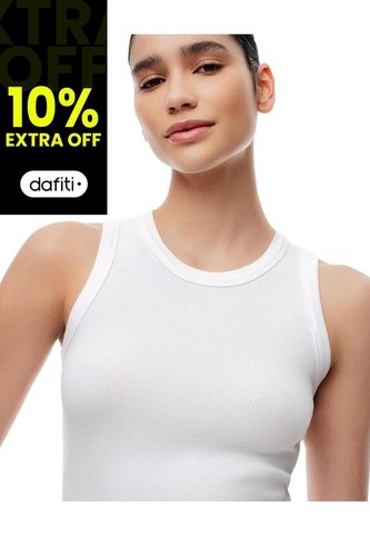 Camiseta Esqueleto Slim Rib Algodón Blanca Mujer Blanco Gef