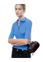 Polo Slim Tejido De Punto Algodón Azul Mujer Azul de Gef