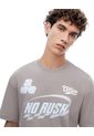 Camiseta Manga Corta Regular Estampado Taupe Hombre Marron Claro de Gef