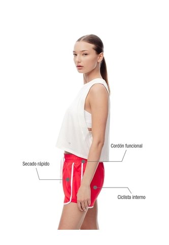 Short Deportivo Ciclista Interno Rojo Mujer Rojo Gef