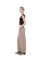 Pantalón Wide Leg Tiro Medio En Drill Café Mujer Cafe de Gef