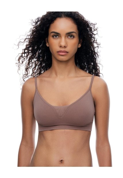 Top Soporte Medio Café Mujer Cafe
