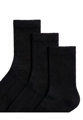 3 Pares De Medias Cortas Negras Mujer