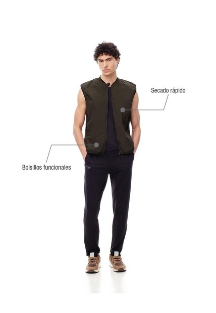 Chaleco Regular Alcolchado Verde Hombre Verde