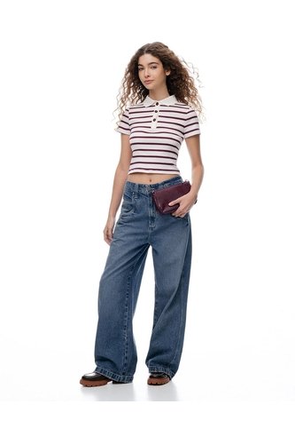 Jean Loose Tiro Medio índigo Medio Mujer Azul Oscuro Gef