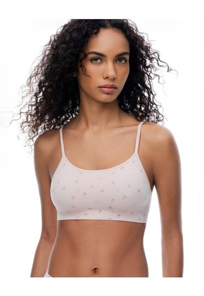 Top Soporte Medio Seamless Estampado Mujer Rosa