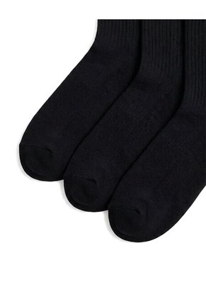 3 Pares De Medias Cortas Negras Mujer