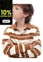 Camibuzo Tipo Polo Regular Algodón Rayas Niño Cafe de Gef