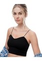 Crop Top Seamless Negro Mujer Negro de Gef