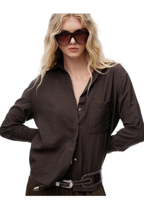 Camisa Regular Chocolate Mujer Chocolate