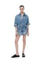 Falda Short Tiro Medio índigo Oscuro Mujer Azul Oscuro de Gef