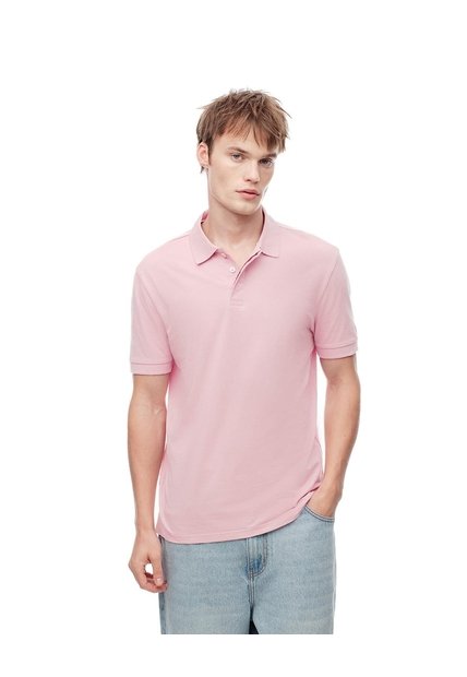 Polo Slim Palo De Rosa Hombre Rosa Claro