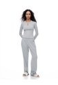 Pantalón Regular Tiro Medio Gris Mujer Gris de Gef