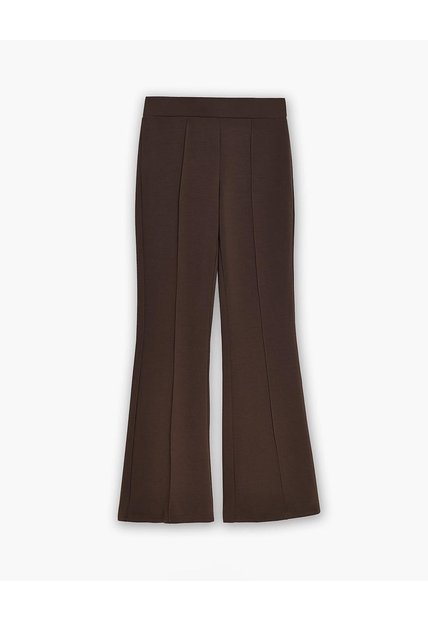 Pantalón Tiro Medio Bota Campana Chocolate Mujer Chocolate