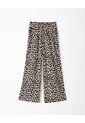 Pantalón Wide Leg Tiro Medio Estampado Mujer Negro de Gef