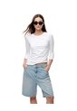 Camibuzo Slim Algodón Blanco Mujer Blanco de Gef