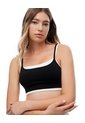Top Deportivo Soporte Medio Negro Mujer Negro de Gef