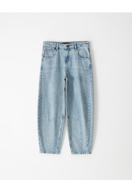 Jean Carrot Tiro Alto índigo Claro Niña Azul Oscuro