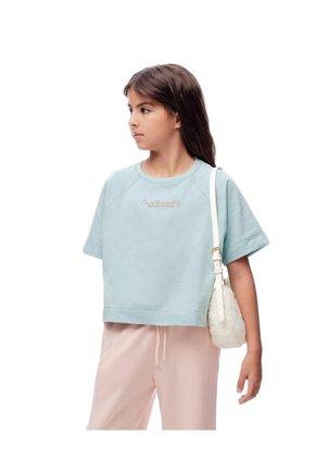 Camiseta Oversize Algodón Azul Niña Azul
