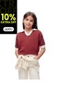 Polo Regular Tejido De Punto Roja Niña Rosa de Gef