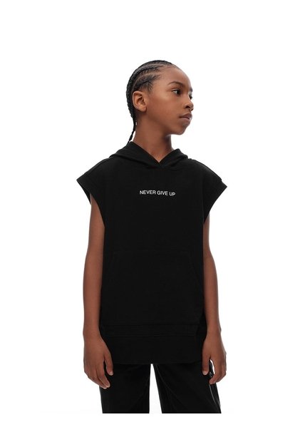 Chaleco Regular Algodón Negro Niño Negro